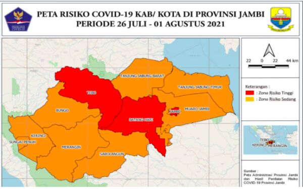 Jambi Zona Merah Covid-19, Warga Diminta Waspada