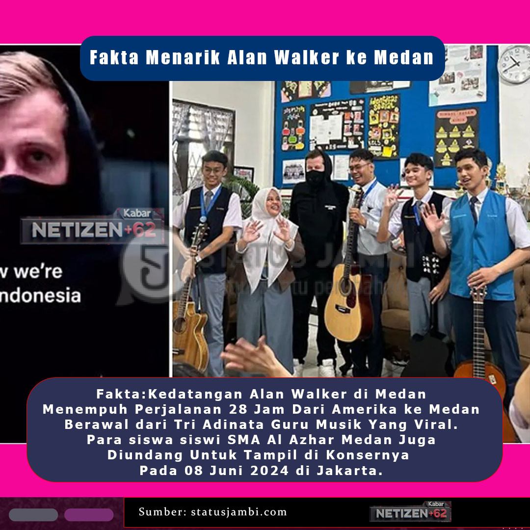 Alan Walker Undang Guru-Siswa SMA Al Azhar Medan ke Konsernya di Jakarta