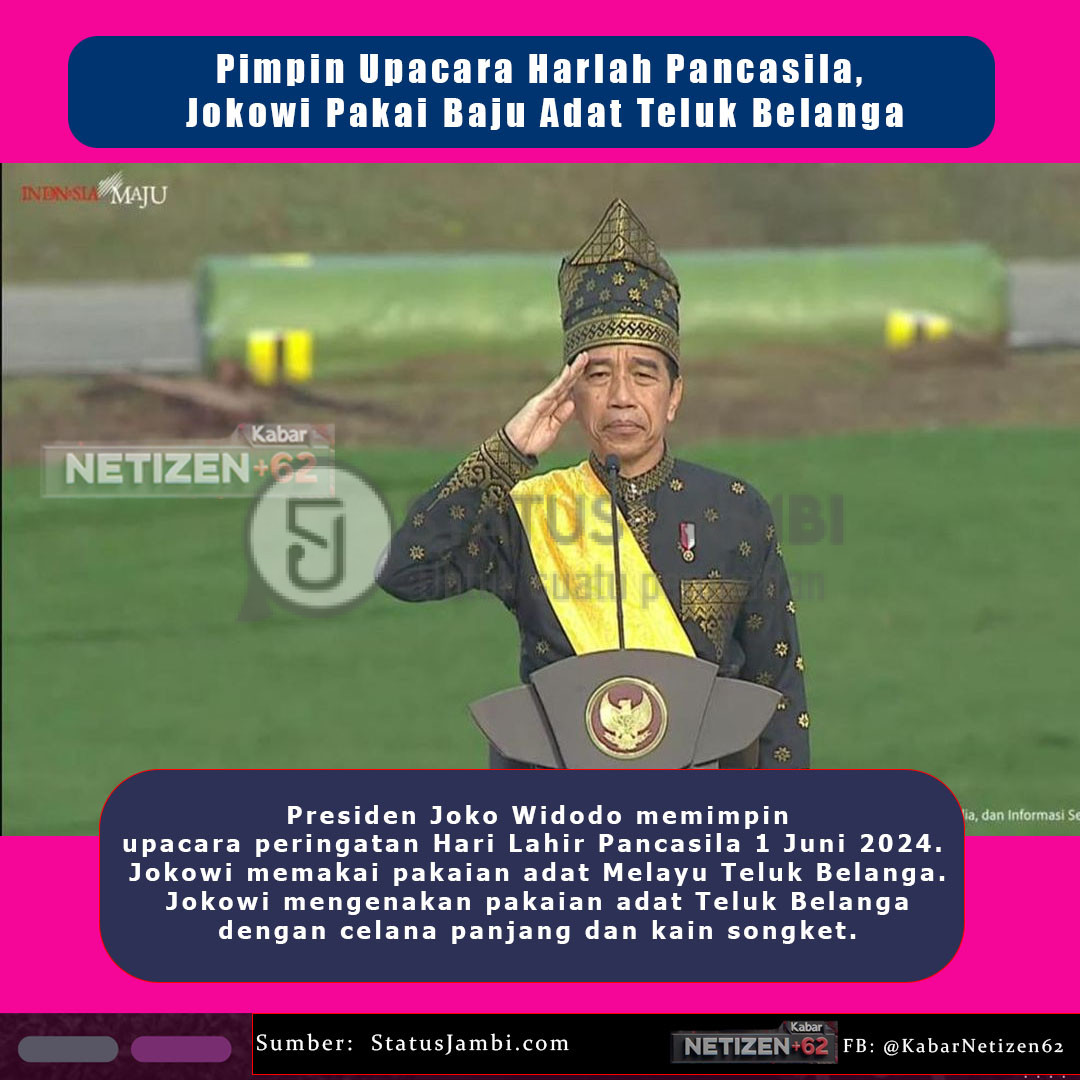 Presiden Jokowi Pimpin Upacara Harlah Pancasila, Pakai Baju Adat Teluk Belanga